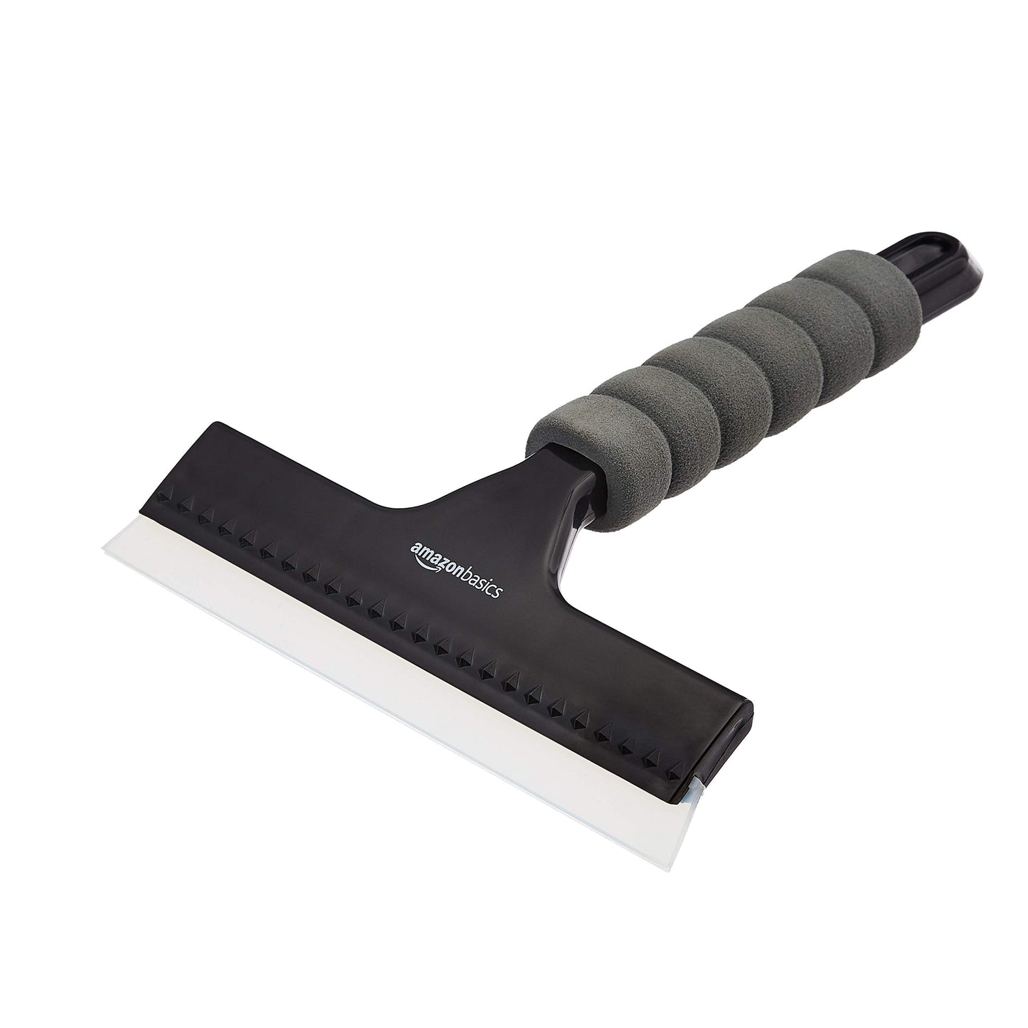 Amazon Basics All-Purpose Window Squeegee with Handle for Car Windshield, Shower, Glass, Mirror Cleaning, Silicone Rubber Blade, Streak-Free Results