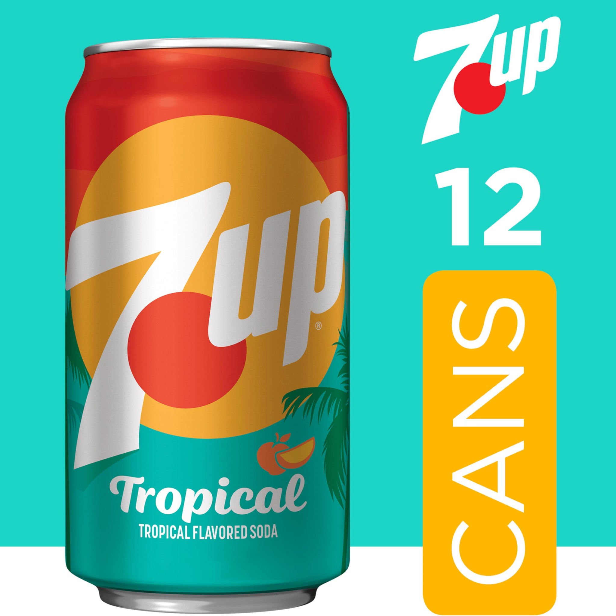 7UP Tropical Soda, 12 fl oz cans, 12 pack