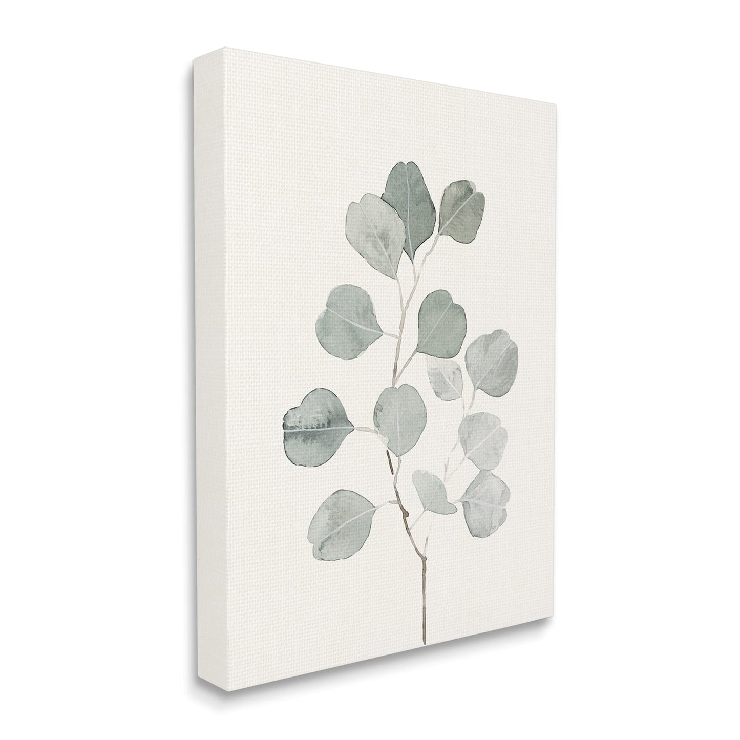 'Flattened Sage Botanical Stem Delicate Leaf'| Canvas Art