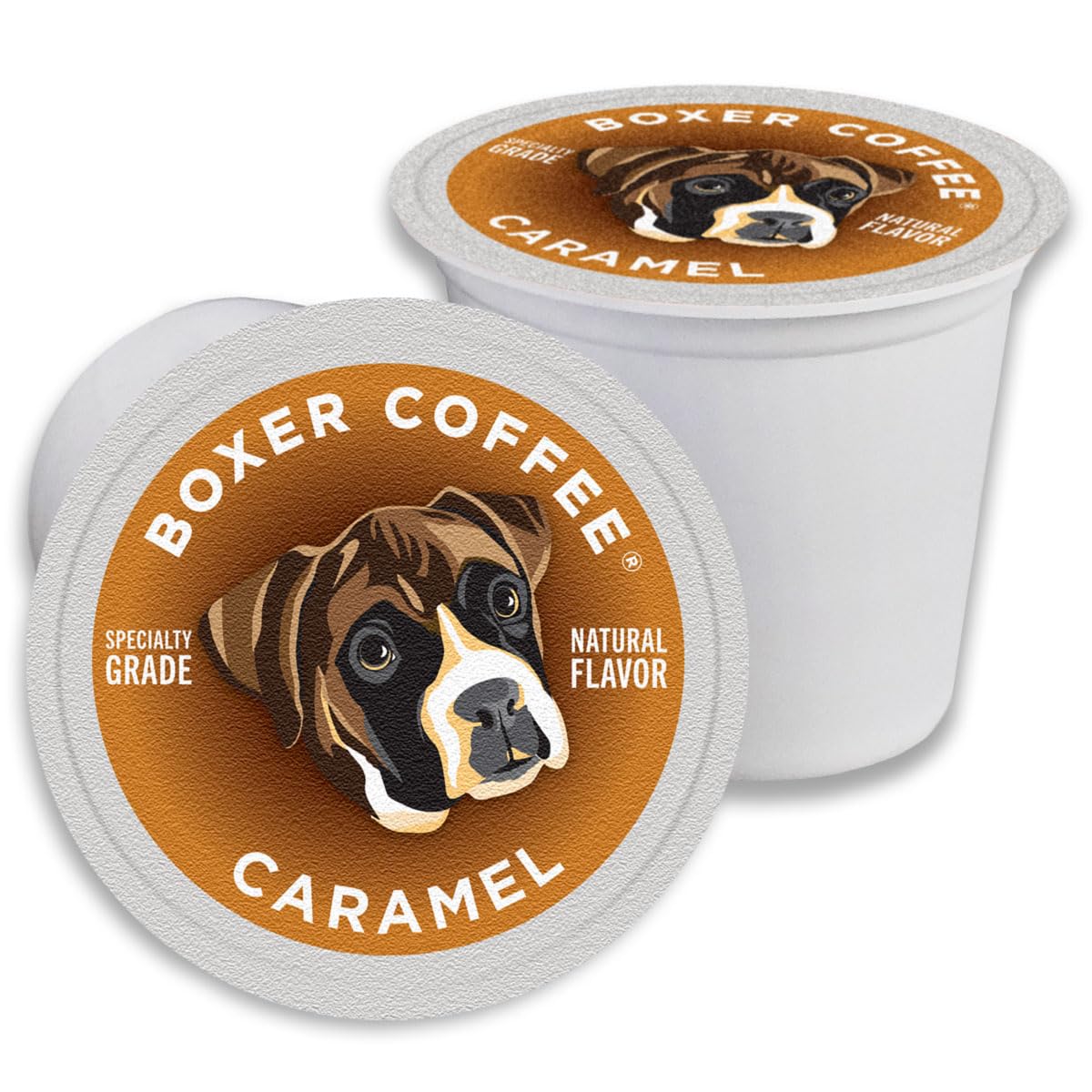 Boxer Coffee Caramel Naturally Flavored Pods compatible with Keurig K-Cup, 48 count