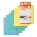 Full Circle Squeeze Swedish Dish Cloths - 6 Pack Reusable Cellulose Sponge Cloths, Super Absorbent Microfiber Cleaning Towels, Paper Towel