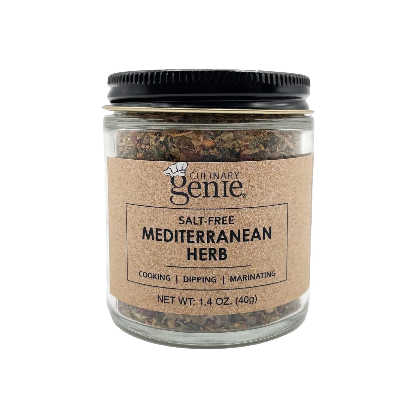 Culinary Genie Salt-Free Mediterranean Herb Seasoning Blend - Olive Oil Bread Dipping & All-Purpose Herb Blend, No Salt Added