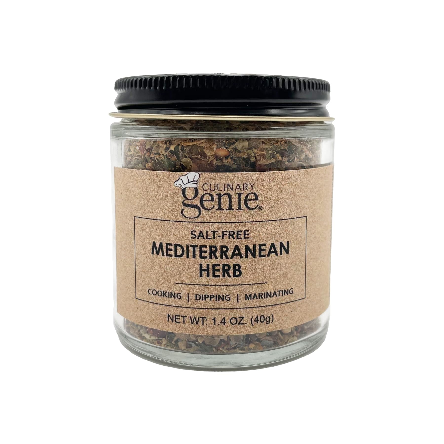 Culinary Genie Salt-Free Mediterranean Herb Seasoning Blend - Olive Oil Bread Dipping & All-Purpose Herb Blend, No Salt Added