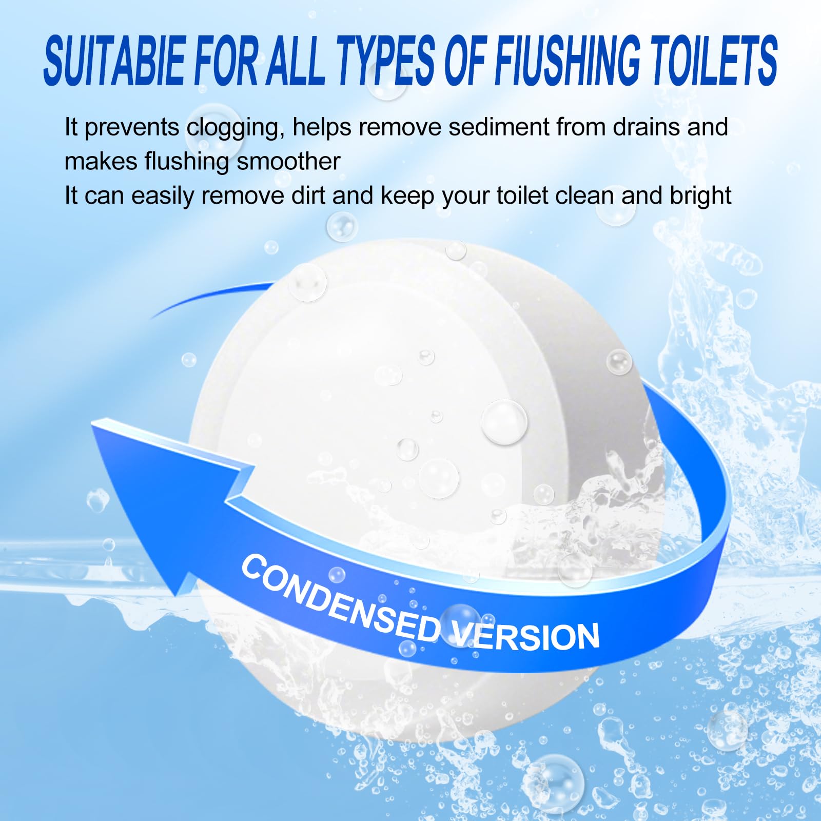 Automatic Toilet Bowl Cleaner Tablets - 50 Pack, Bleach Free, Descale & Deodorize, Septic-Safe, Continuous Cleaning with Fresh Scent, Drop-In Tank