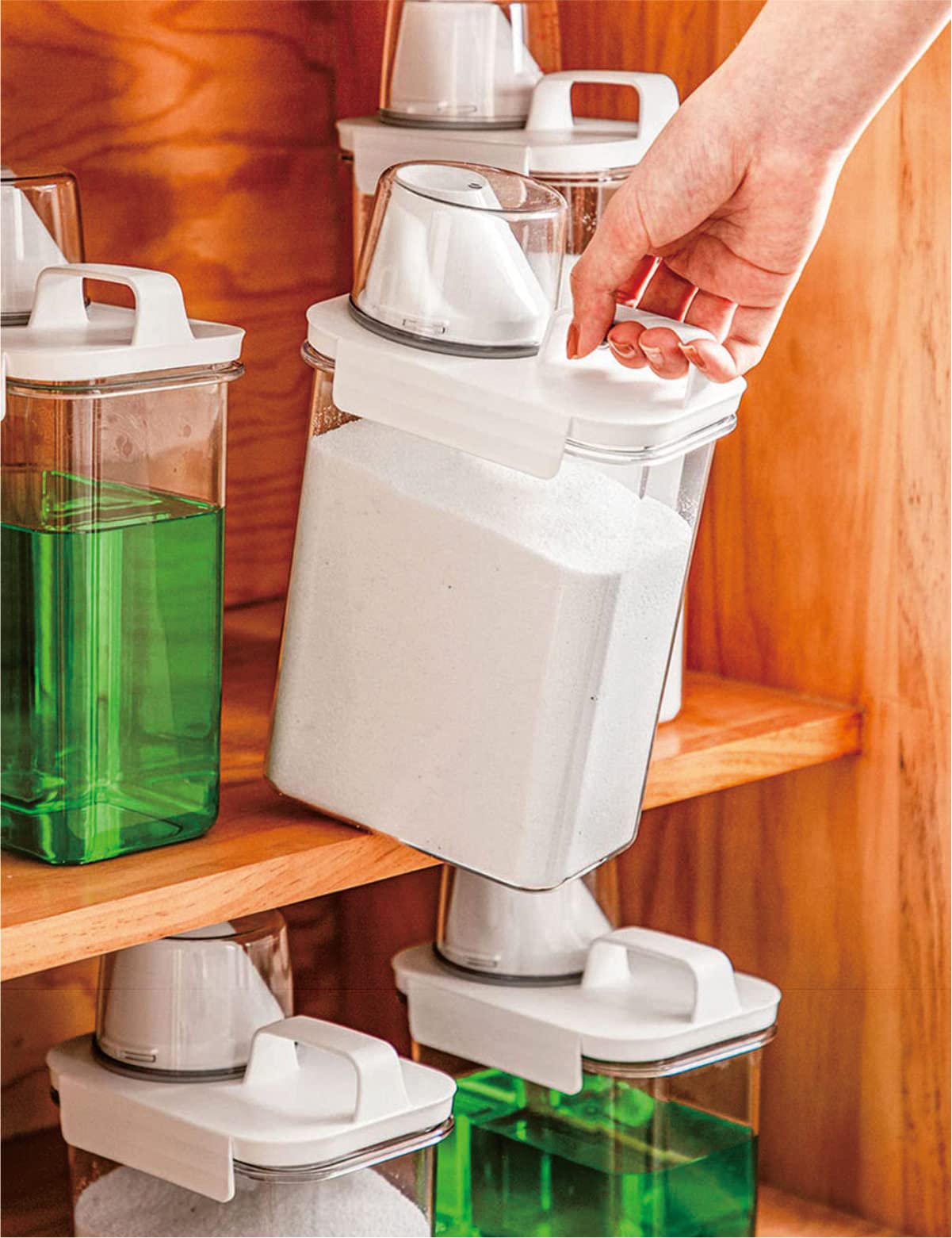 [3 Pack] Liquid Laundry Detergent Dispenser for Laundry Room Organization and Storage, 78oz Large Capacity Laundry Soap Containers with 12 Removable