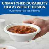 Premium Heavyweight White Plastic Soup Bowls - 15 oz (Pack Of 100) - Durable & Reusable Bowls For Parties, Events & Everyday Use