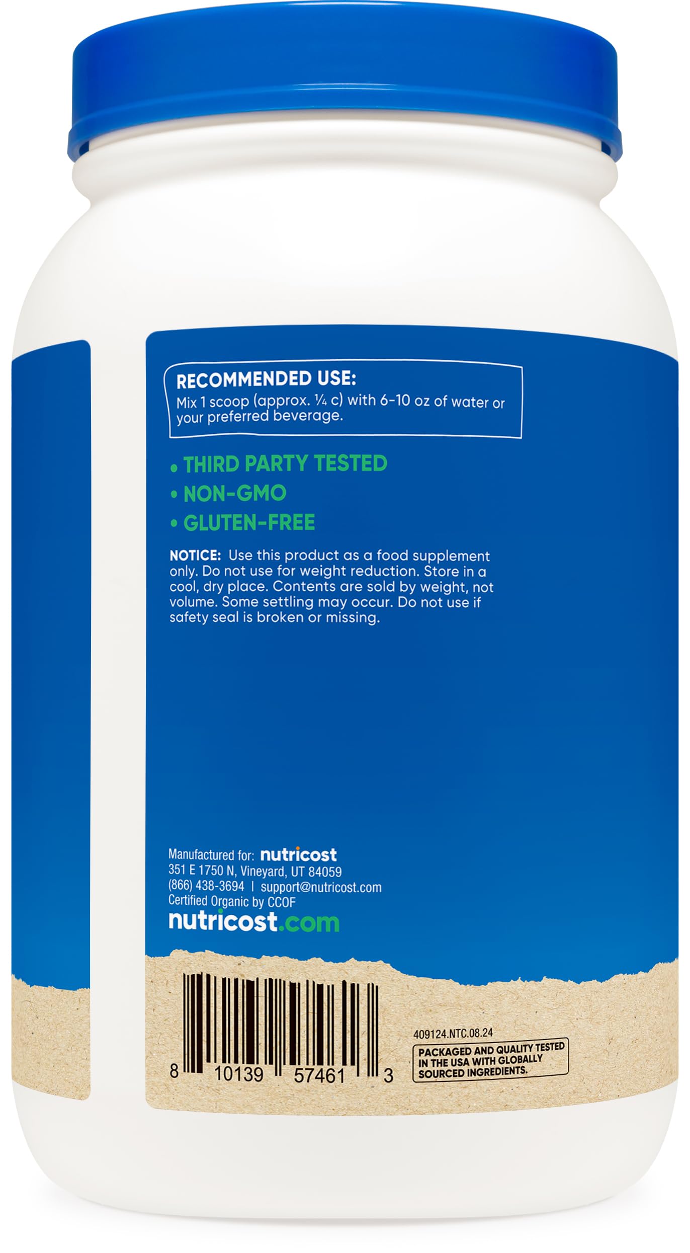 Nutricost Organic Vegan Meal Replacement Shake Powder (Chocolate Peanut Butter) - Certified USDA Organic and Gluten Free