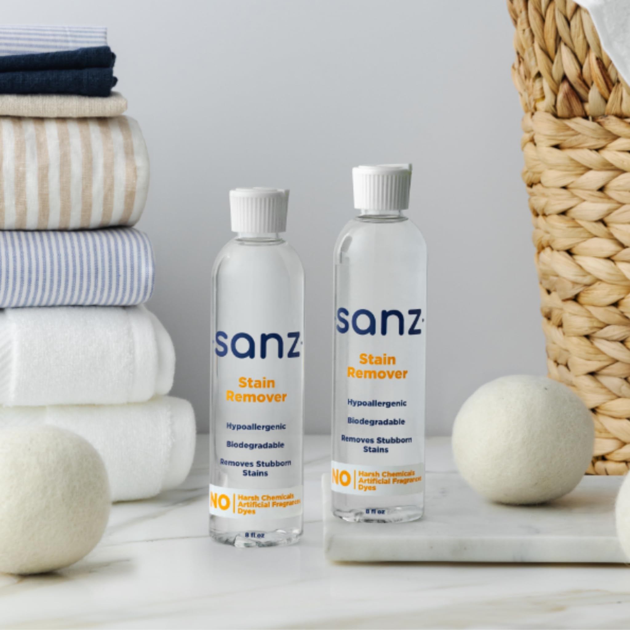 SANZ Stain Remover - For Stubborn Stains & Odors, No Residue, Hypoallergenic, Biodegradable, Zero Harsh Ingredients, 8 oz