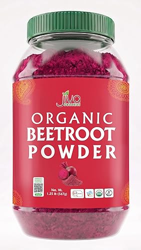 Jiva Organics Beet Root Powder 1.25 LB Bulk Bag - for Baking & Smoothies - Pure & Natural, Non-GMO, Vegan