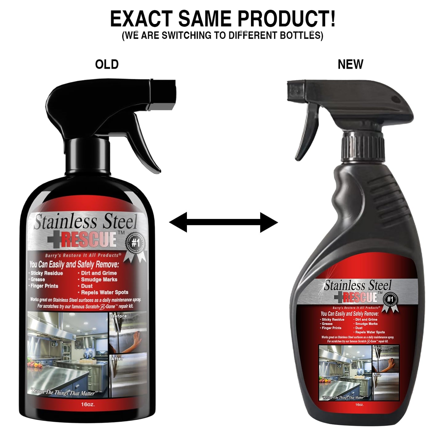 Barry's Restore It All Products - Stainless Steel Rescue (Single 16oz.) | Maintain the Beauty of your Stainless Steel! Remove: Sticky Residue