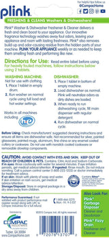 Compac Home Plink Appliance Freshener, Dishwasher, Washing Machine Cleaner, Water Activated, Fresh Lemon Scent, 4 Count