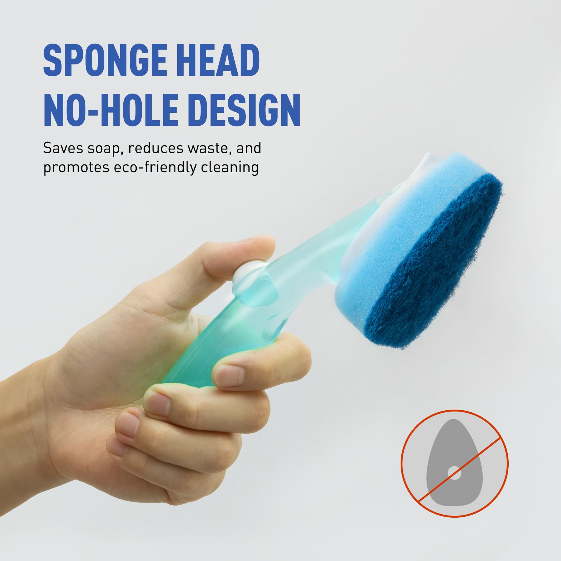 Dishwand Refills Sponge Heads for Scotch-Brite Dish Wand, 6Pack Non Scratch Heavy Duty Scrub Brush Sponges, Soap Dispensing Scrubbers, Cleaning Head