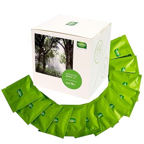 Organic Pu-erh Tea Bags, Raw (Uncooked) Chinese Yunnan Ancient Tree 2018 | 12 Individually Wrapped Tea Bags (1.5g Each) | Rich in Antioxidants