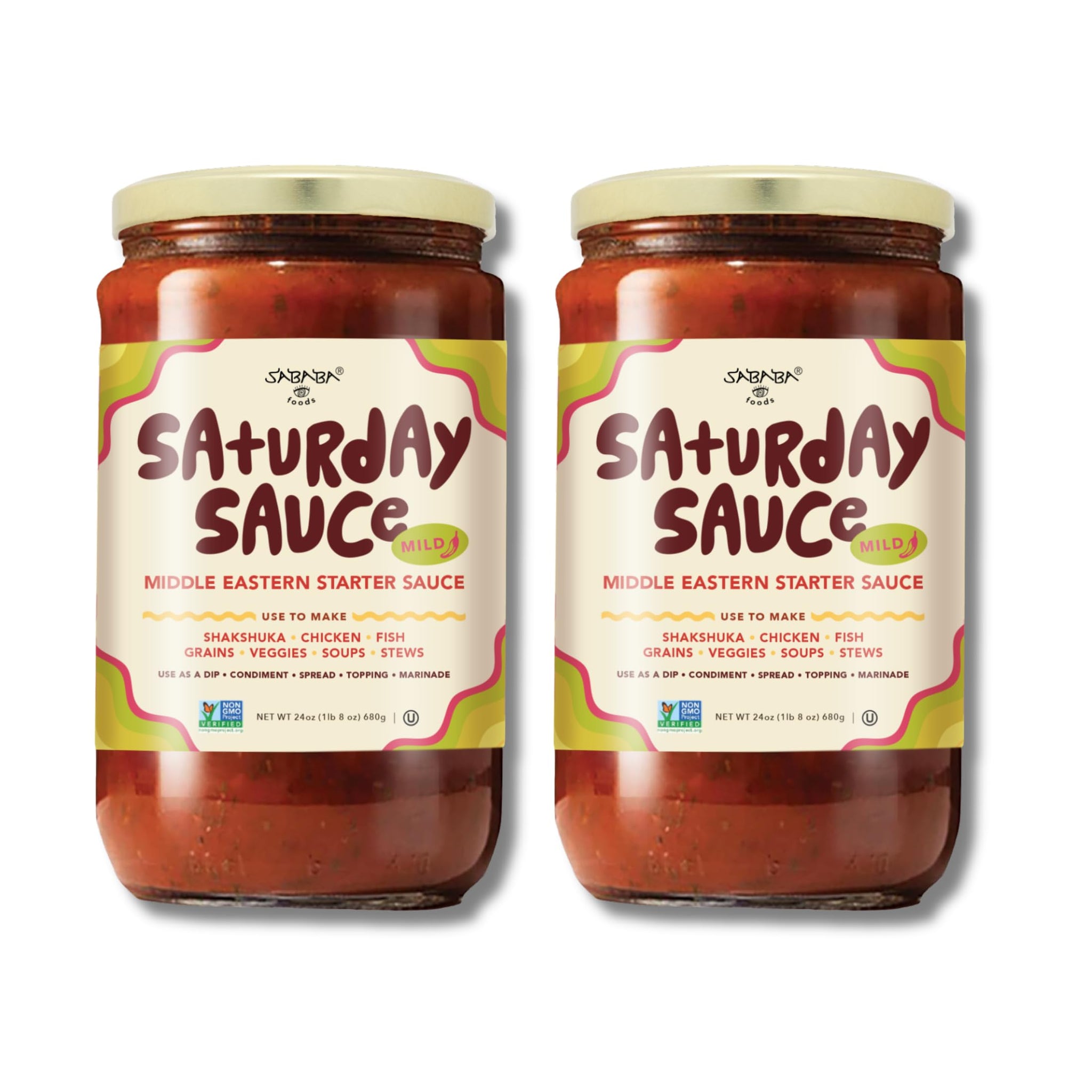 Sababa Foods - Mild Saturday Sauce - Vegan - 24oz, Pack of 2