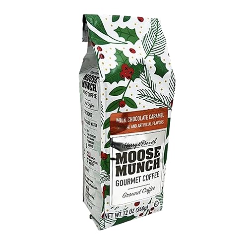 Harry & David Moose Munch Milk Chocolate Caramel Flavored Gourmet Ground Coffee, 100% Arabica, Holiday Limited Edition - 12 Ounce