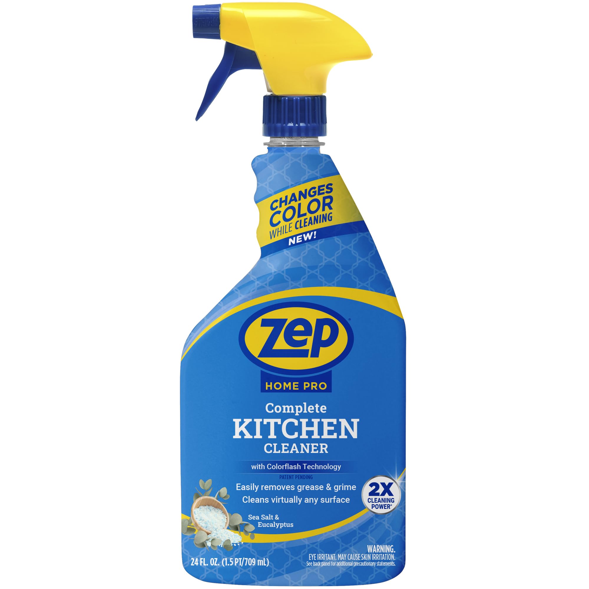 Zep Home Pro Complete Kitchen Cleaner with Color Flash Technology - 24 oz (Pack of 1) - R55206 - Patent Pending Formula Changes Color From Blue