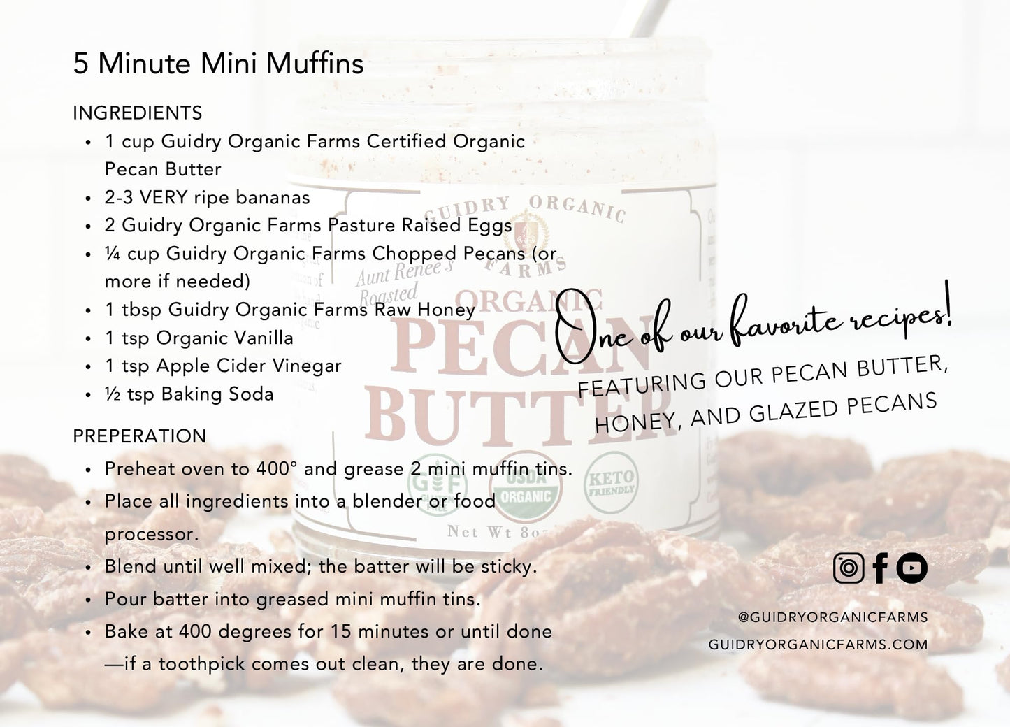 Guidry Organic Farms Pecan Meal, USDA Certified Organic, 16 oz. delicious baking alternative,Gluten Free, Paleo & Keto Friendly, Protein Additive