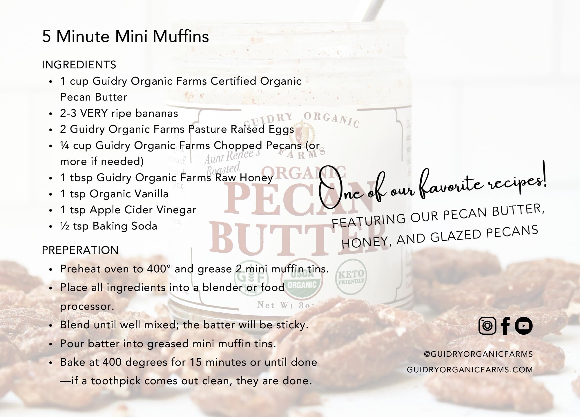 Guidry Organic Farms Pecan Meal, USDA Certified Organic, 16 oz. delicious baking alternative,Gluten Free, Paleo & Keto Friendly, Protein Additive