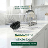 Cuisinart Dish Brush with Handle 2 Pack - Kitchen Scrub Brush for Dishes, Pots & Pans, Non-Scratch Dish Scrubber, Firm Bristles for Sink & Cookware