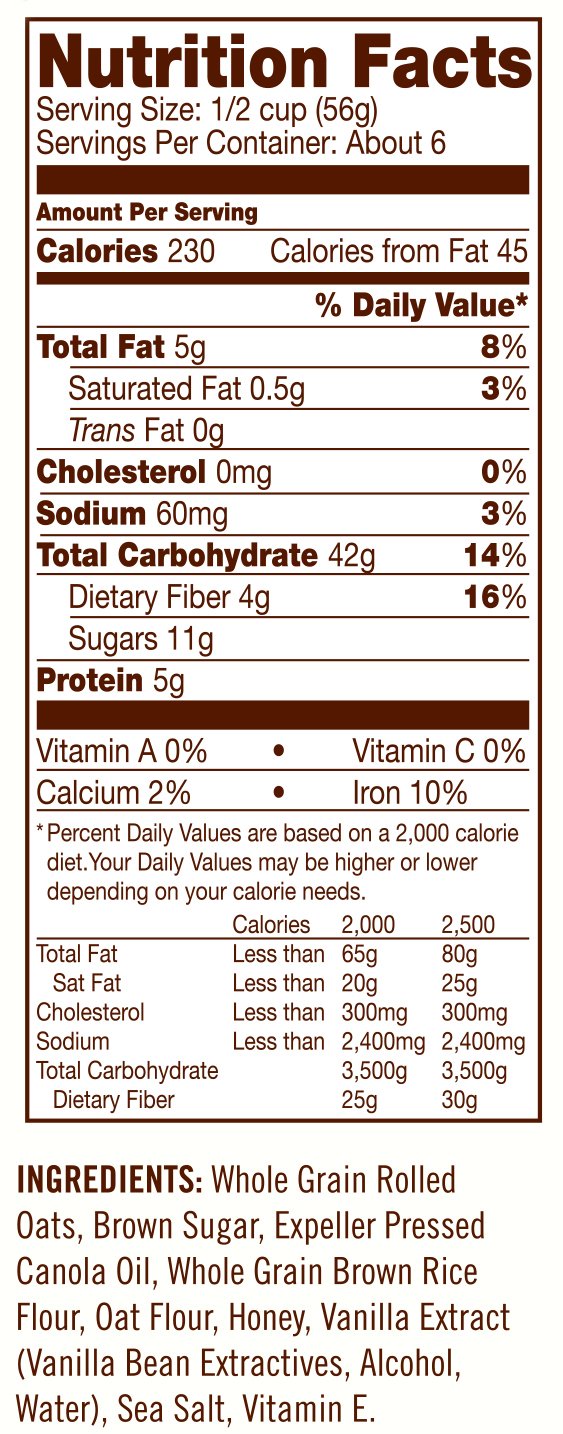 Granola, Honey Oat, 12 oz (pack of 4) (Value Bulk Multi-pack)