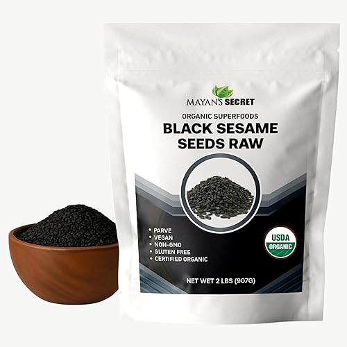 Mayan's Secret - Organic Black Sesame Seeds Raw - USDA Certified, Vegan, Non-GMO, Gluten-Free - High Protein & Nutrient-Rich Superfood - (907g) 2lbs