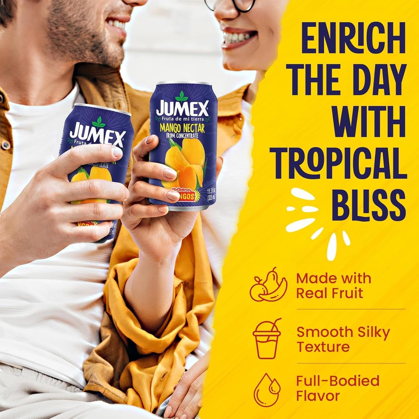 Jumex Mango Nectar - Mango Juice Nectar Made with Fresh Fruit Puree - Tropical Fruit Juice Concentrate for Smoothie Mix, Cocktail Mixers & Kids Drinks