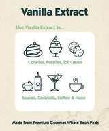32 oz Pure Vanilla Extract - 100% Real Vanilla Extract - For Cooking, Drinks & Desserts - 100% Vegan, Sugar Free & Kosher - Non-GMO & Gluten-Free