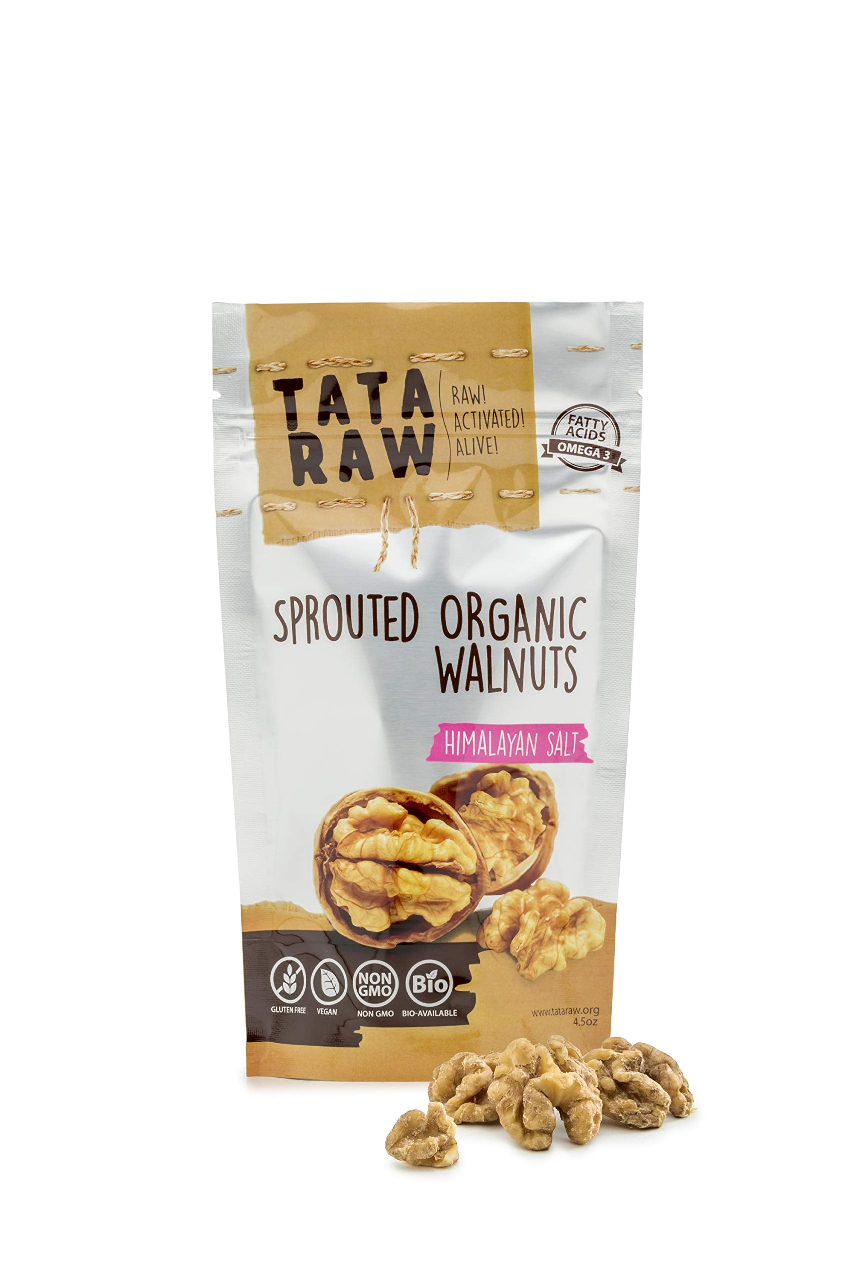TATA RAW - Organic Sprouted Maple Walnuts Variety (Pack of 6)