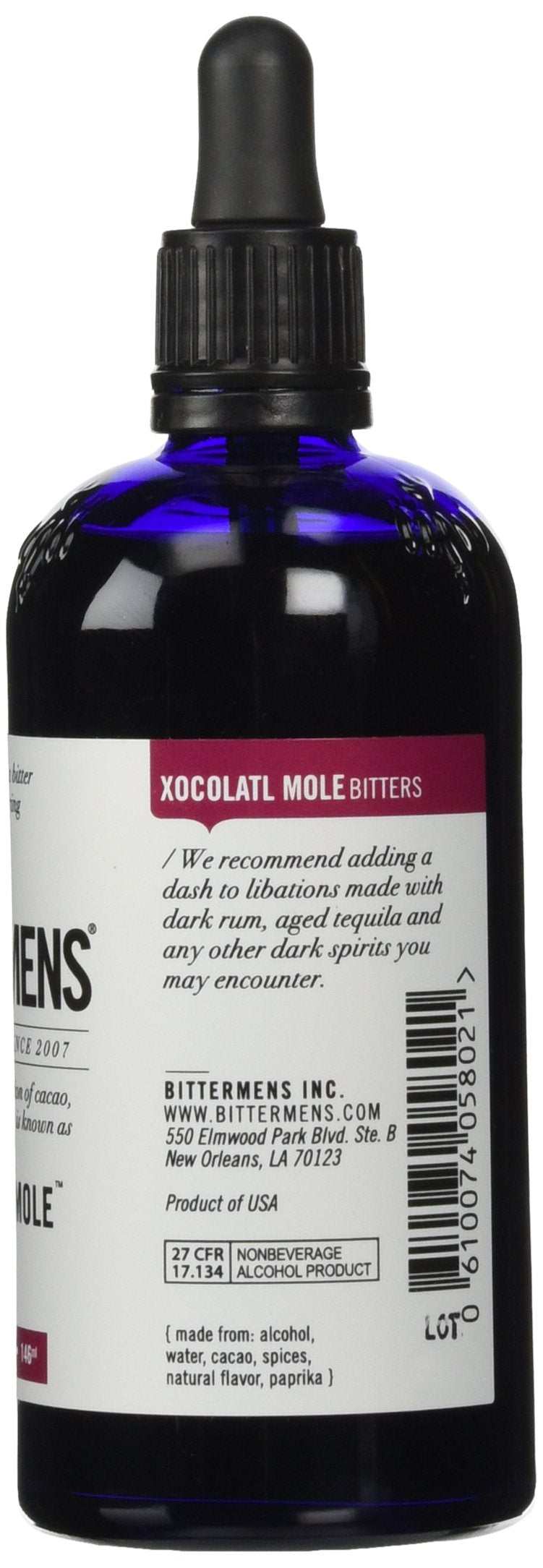 Bittermens Xocolatl Mole Bitters, 5oz - For Modern Cocktails, An Original Combination of Cacao, Cinnamon and Spice