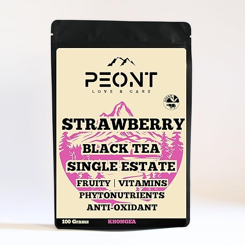 Peont Assam Strawberry Bliss Single Estate Black Tea, 100g, Fruity Malty Burst with Sweet, Lingering Aroma, Rich in Vitamins & Antioxidants