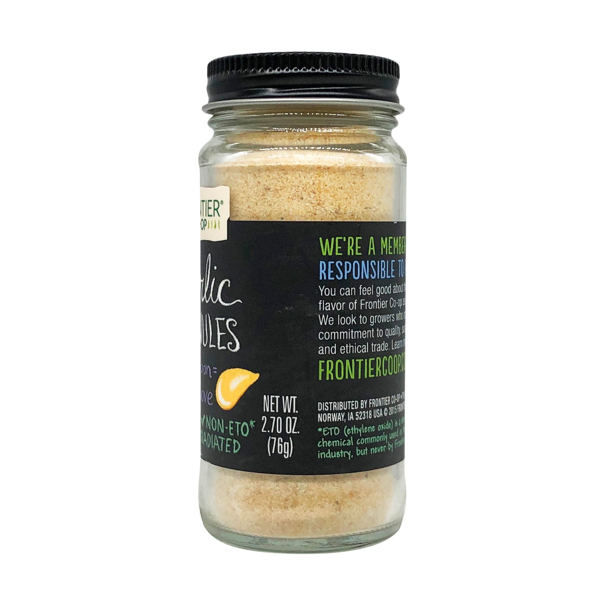 Frontier Co-op Garlic Granules 2.70 oz - Aromatic and Flavorful Kosher Garlic, Great for Savory Dishes