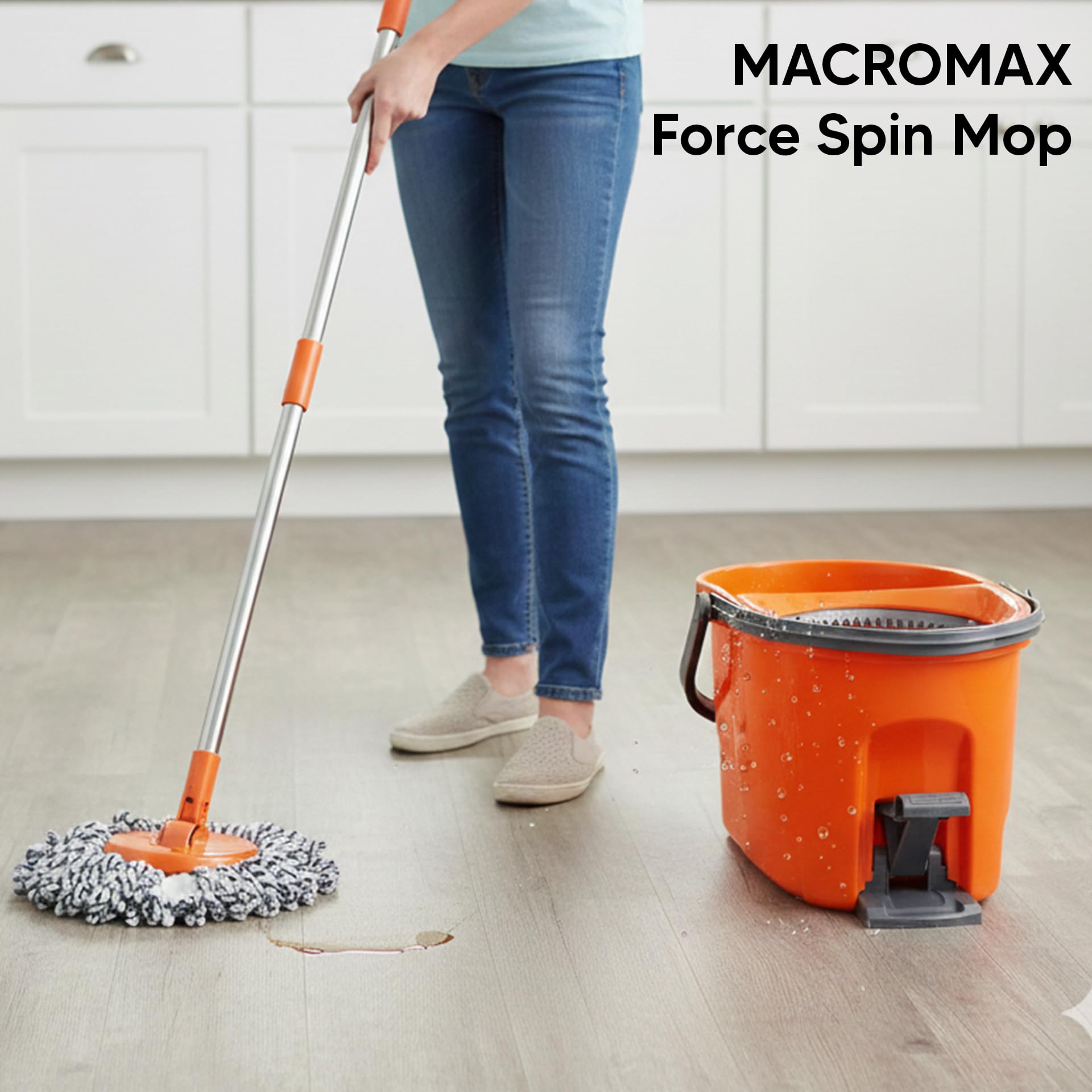 Complete Home Cleaning Kit with Spin Mop Bucket 5 Refills Cloths Sponges Scourers Household Supplies Set