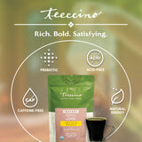 Teeccino Organic Instant French Roast Herbal Latte - 14 Servings - Creamy Oat & Coconut Latte Plus MCT Oil with a Bold, Coffee-Like Blend of Roasted