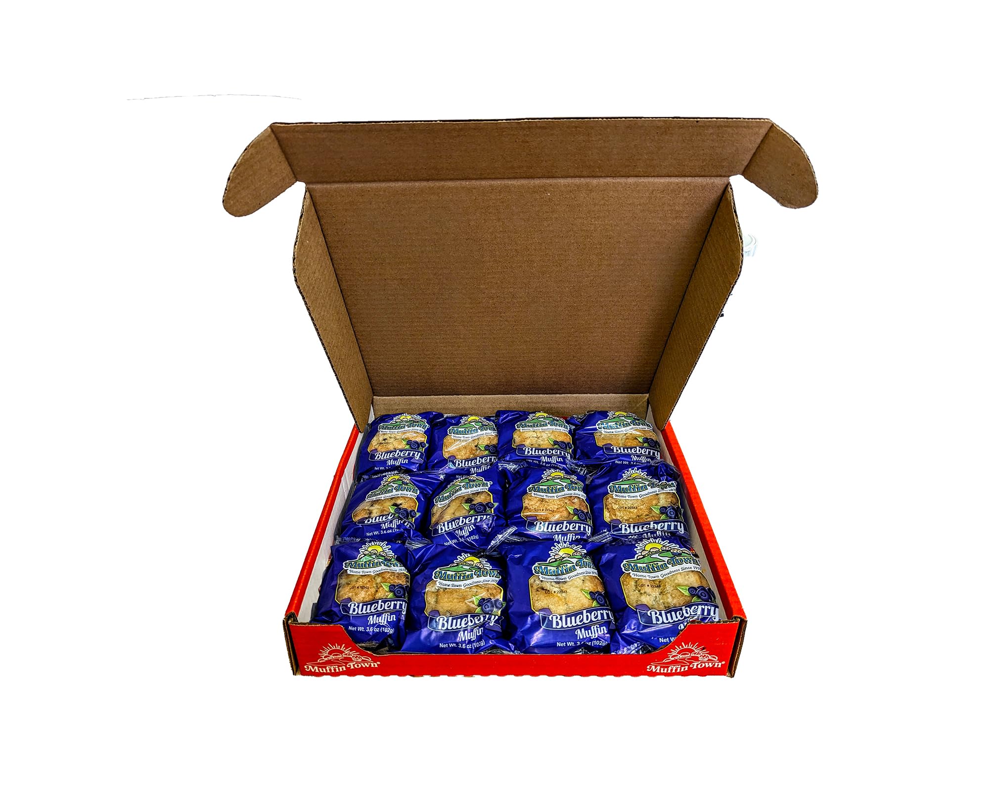 Muffin Town Grab & Go Bakery Blueberry Muffins 12 Muffins Per Case - 3.6 Oz Per Serving