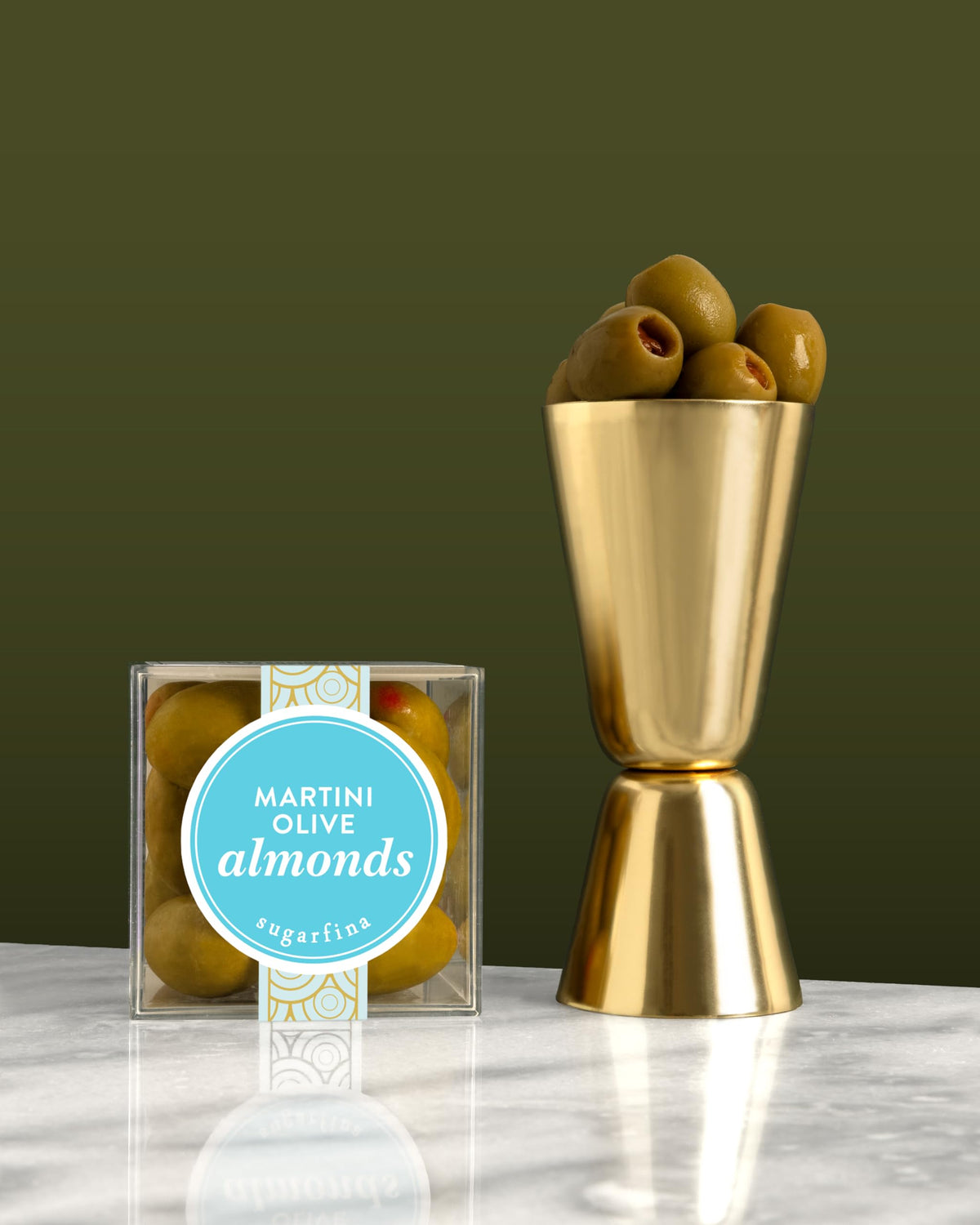 Sugarfina Martini Olive Almonds Small Candy Cube, Chocolate Bites, 2.5 oz, 4 Count