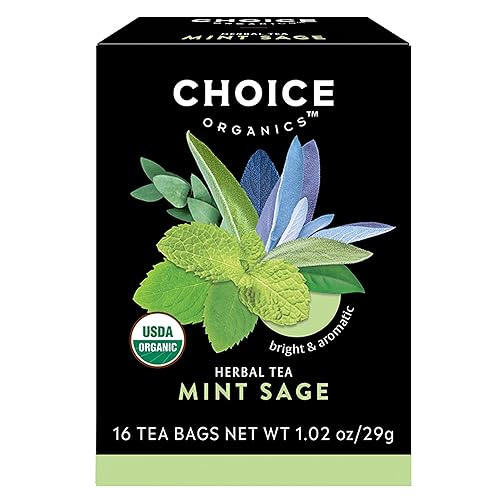Choice Organic Teas Mint Sage Tea - Organic Herbal Tea - 48 Tea Bags (Pack of 3)