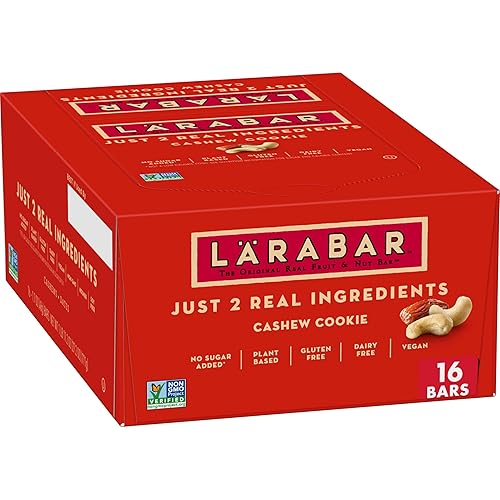 Larabar Cashew Cookie, Fruit and Nut Bars, Gluten Free and Vegan, 27.2 oz, 16 Ct