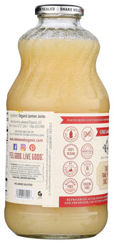Lakewood PURE Organic Lemon Juice, (NOT from Concentrate), Buy TWELVE Bottles and SAVE More, Each Glass Bottle is 32 Ounces (Pack of 12)