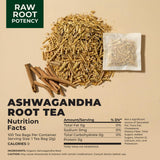 Gya Tea Co Organic Ashwagandha Root Tea Bags (100 Bags) - Caffeine-Free Herbal Tea With Adaptogens for Calm & Wellness - Promotes Relaxation, Pure