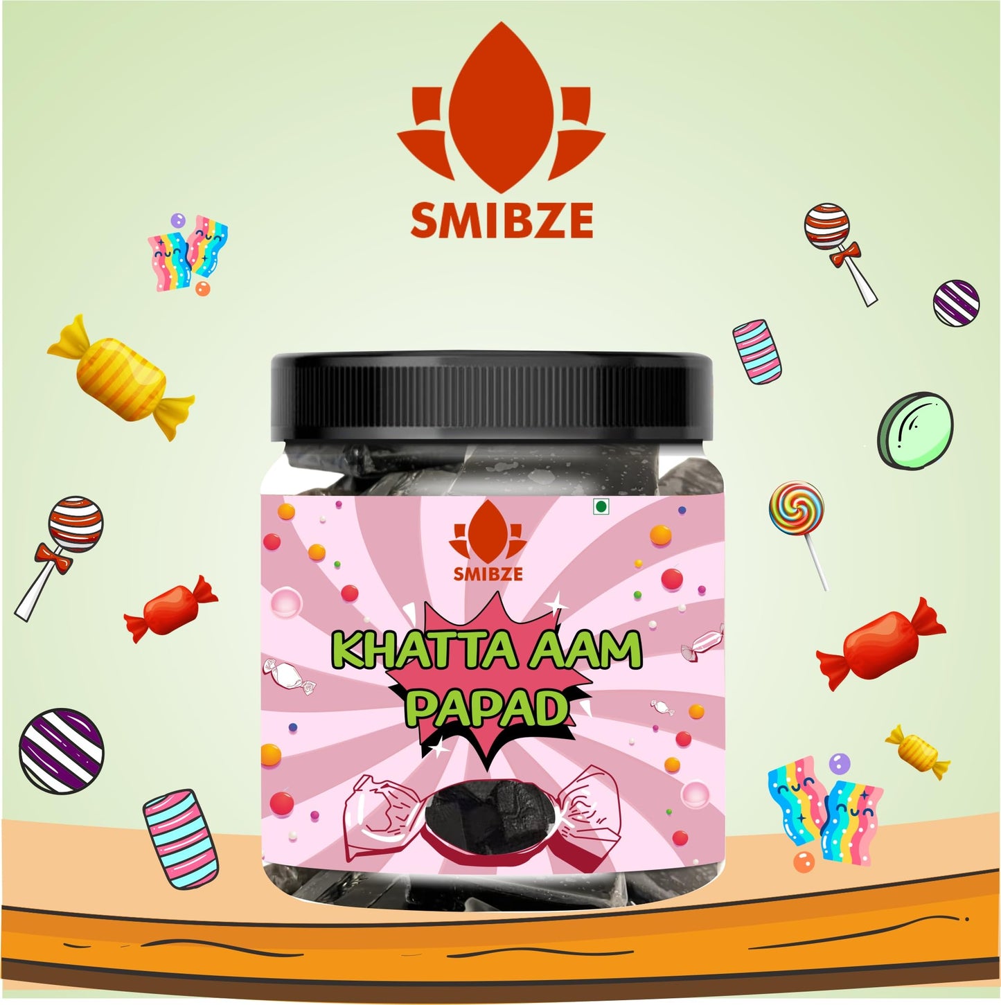 SMIBZE Natural Khatta Aam Papad 100 GM (Pack of 1) SMIBZE