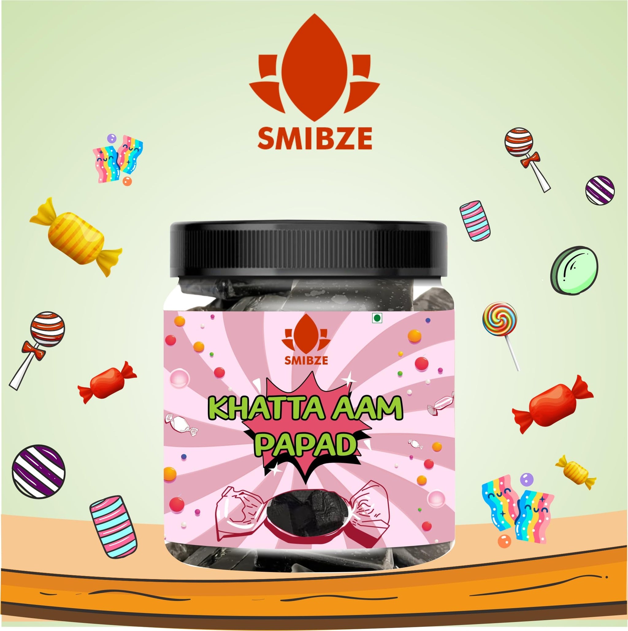 SMIBZE Natural Khatta Aam Papad 100 GM (Pack of 1) SMIBZE