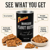 Flossie's Tennessee Moonshine Classic Peanut Brittle, Handmade Crunchy Candied Peanuts w/Touch of Southern Nostalgia, Authentic Recipe, 12 oz Can