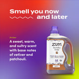 Indigo Wild Zum Clean Laundry Soap - Plant-Based Liquid Laundry Soap - Contains Baking Soda, Essential Oils & Saponified Coconut Oil - Amber - 64 fl