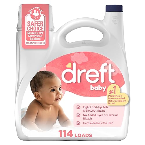 Dreft Liquid Laundry Detergent for Babies Unscented Laundry Detergent, 150 fl oz, 114 Loads