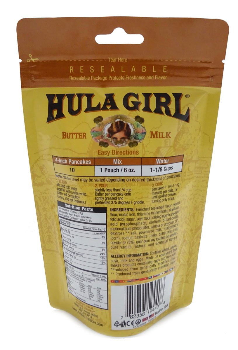 Hula Girl Original Buttermilk Pancake and Waffle Mix, 168 Gram