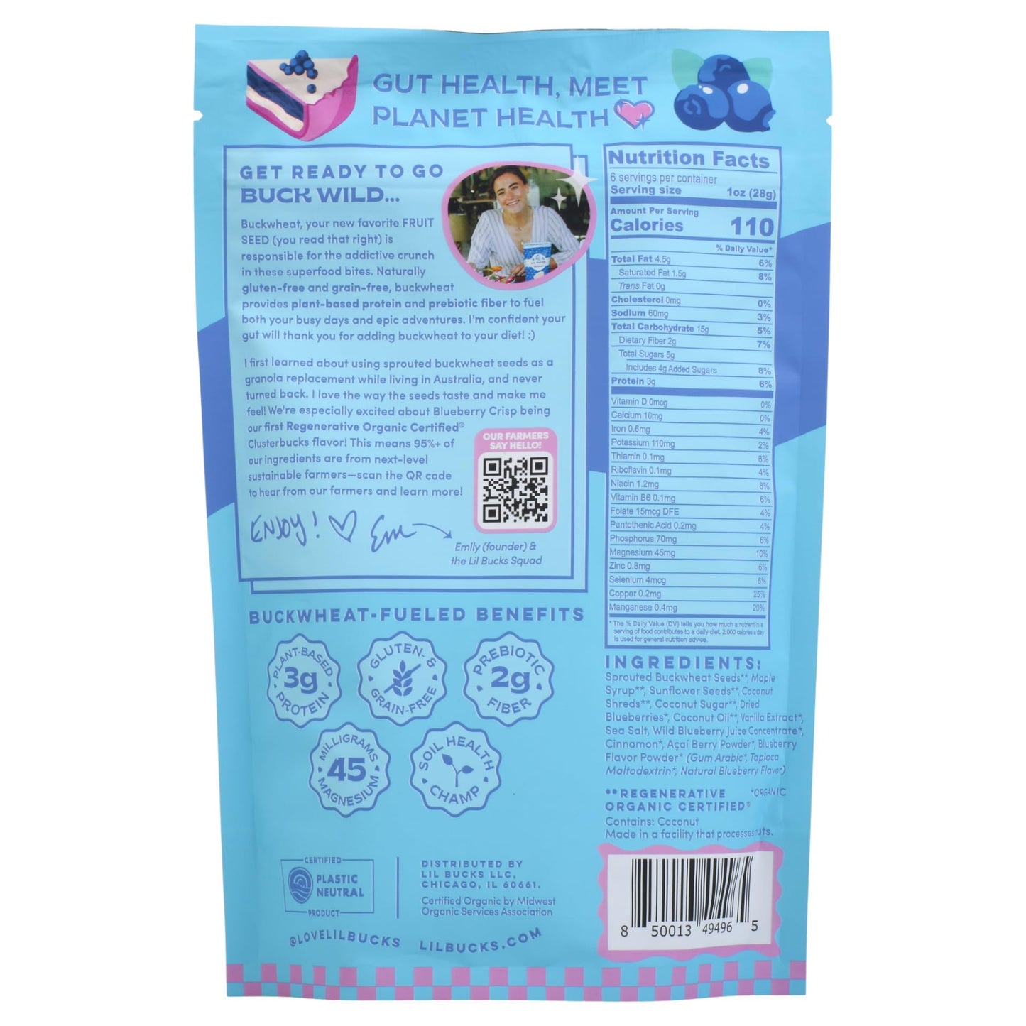 Clusterbucks Superfood Clusters - Grain-Free, Keto-Friendly Granola with Regeneratively Grown Sprouted Buckwheat- Gluten-Free, Low-Carb, Organic