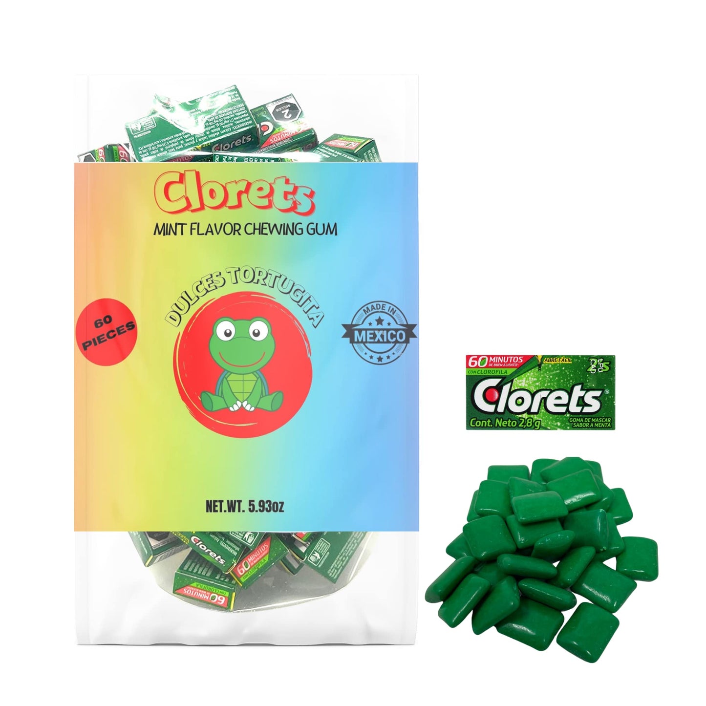 Clorets Mint Flavored Gum 60 Pack