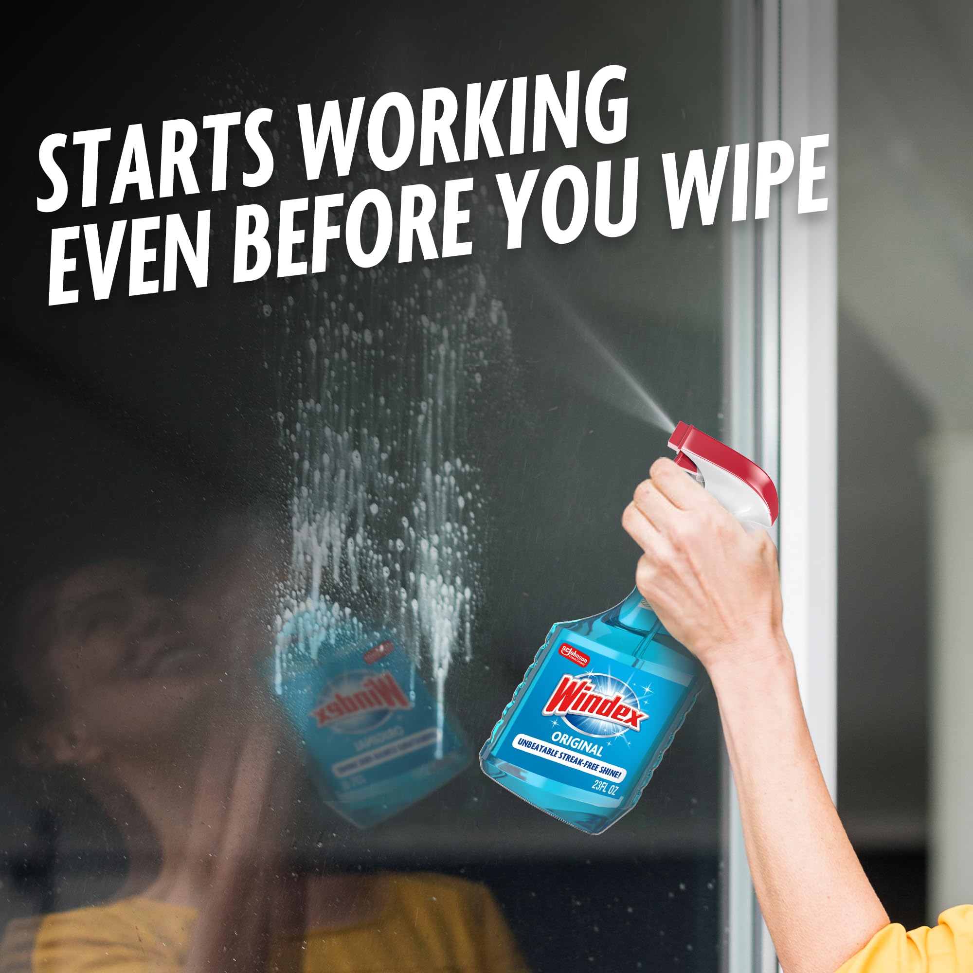 Windex Glass and Window Cleaner Spray Bottle, Bottle Made from 100% Recovered Coastal Plastic, Original Blue, 23 fl oz