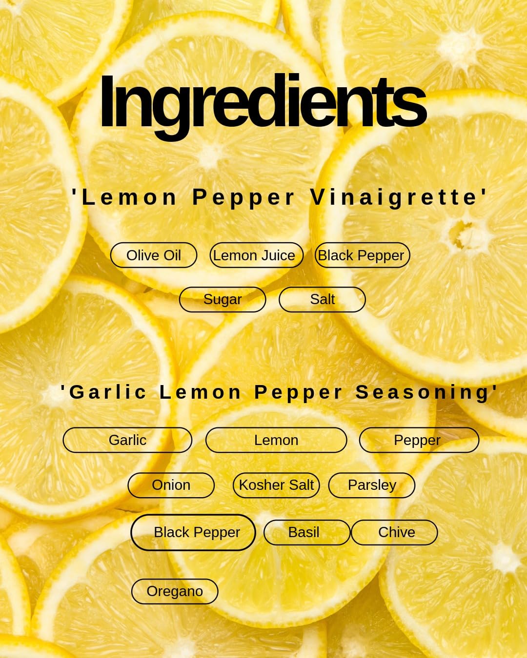 The Blonde Italian Lemon Love Set - Lemon Pepper Vinaigrette (12oz) & Garlic Lemon Pepper Spice Blend (3.5oz) - Made with Olive Oil, Herbs & Spices