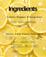 The Blonde Italian Lemon Love Set - Lemon Pepper Vinaigrette (12oz) & Garlic Lemon Pepper Spice Blend (3.5oz) - Made with Olive Oil, Herbs & Spices